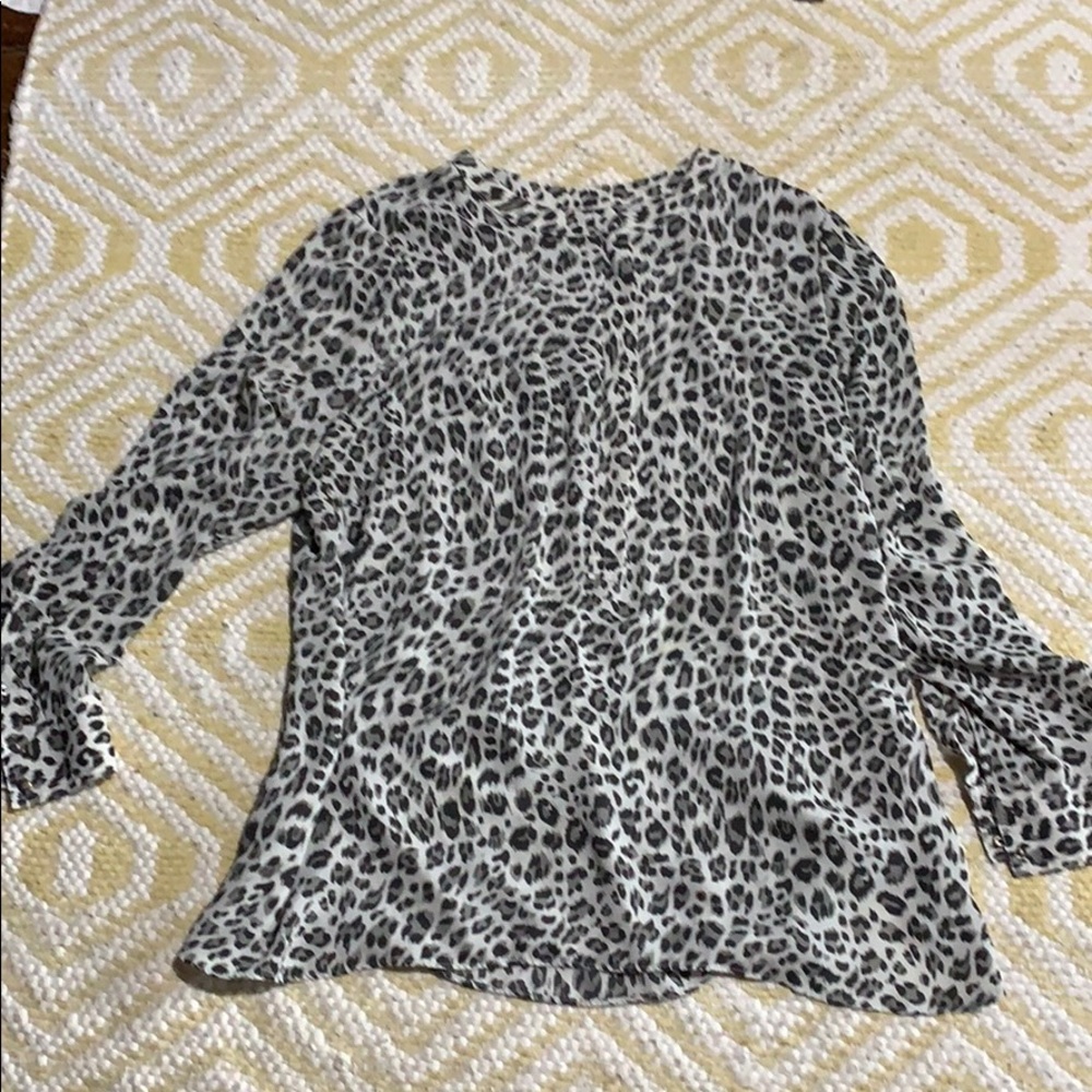 Zipper front Leopard print Dress blouse
